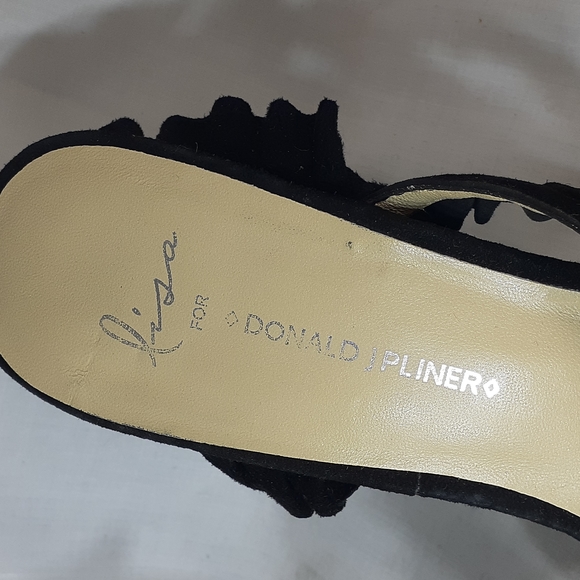 Donald J pliner black suede leather mule heels size 10 - Picture 5 of 11